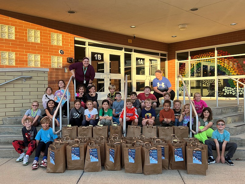 Provided/A special thanks to the Tighe Middle School Student Council and William Ross Elementary School third grade Spirit Patrol Leadership Club for collectively packing 85 bags of donated food for the JFS Turkey Drive. This year.