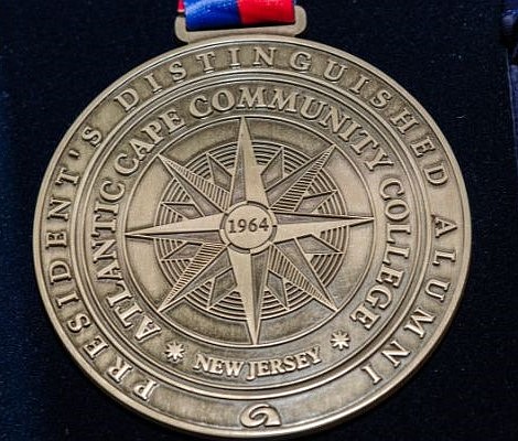 Atlantic Cape Community College Distinguished Alumni medal.