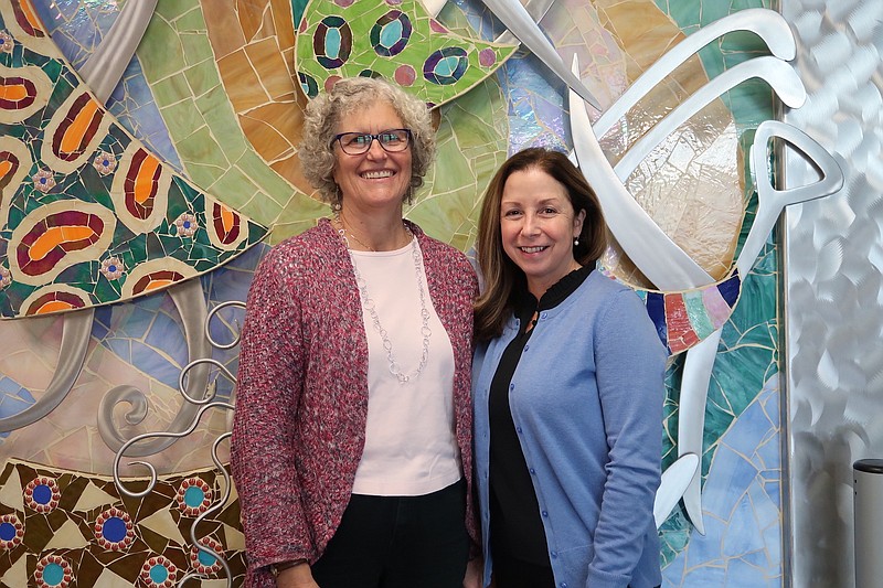 Provided/From left, Susan Hoskins, executive director of Friends Foundation for the Aging, recently toured JFS to discuss the agency's programs and services with JFS Chief Impact Officer Laura Rodgers. The FFA awarded JFS a $30,000 grant to benefit supportive housing for adults 65 or older. 