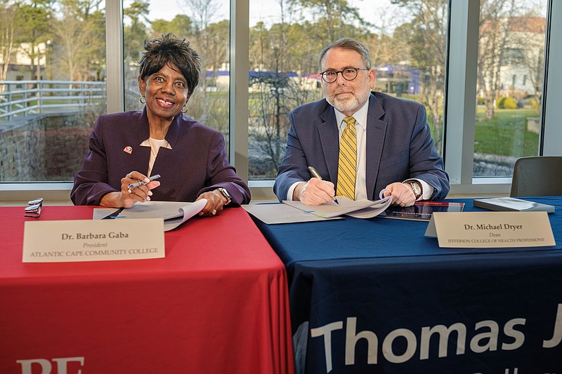 Atlantic Cape Community College President Dr. Barbara Gaba and Thomas Jefferson University College of Health Professions Dean Dr. Michael Dryer.