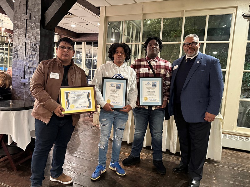 From left, Aldair Diego, Maurice Calloway, Aasim Williams, and Dr. Charles A. Wallace II at the Atlantic County Economic Alliance meeting.