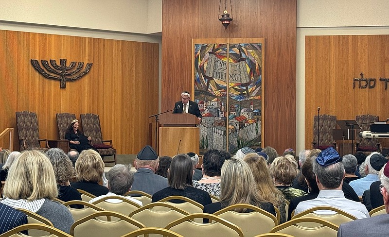 Family and friends gathered at Shirat Hayam Monday, May 6, 2024 to celebrate the life of Rabbi Emeritus Gordon L. Geller.