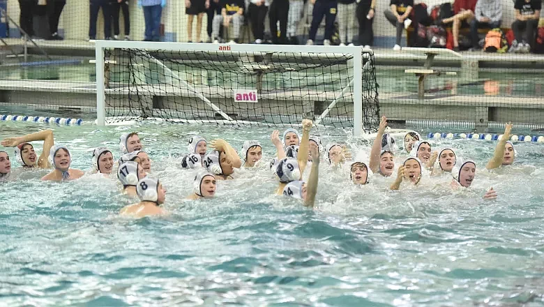 North Penn celebrates after its 5-4 victory over Wilson in the Pennsylvania State Boys Water Polo Tournament final on Saturday, Nov. 4, 2023 at North 