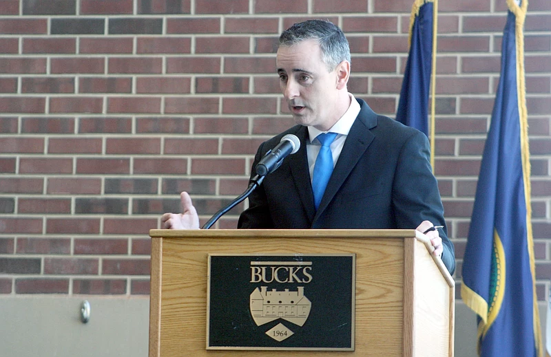 Congressman Brian Fitzpatrick speaking in 2018. 