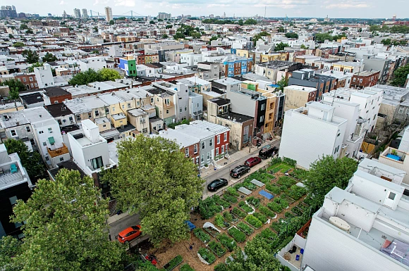 A view of neighborhoods in Philadelphia. 