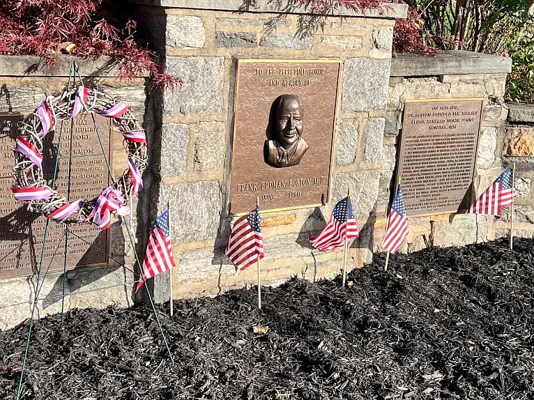 The memorial to Dr. Frank Boston in Lansdale. 