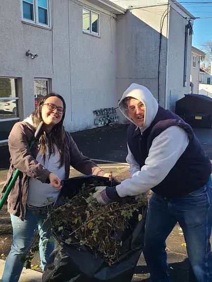 Residents took part in a cleanup of Walnut Square Park in North Wales on Saturday, Nov. 18m 2023. 