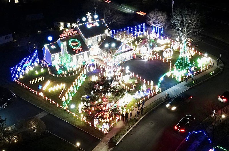 A drone image of the Michaels' Family display in 2021. 