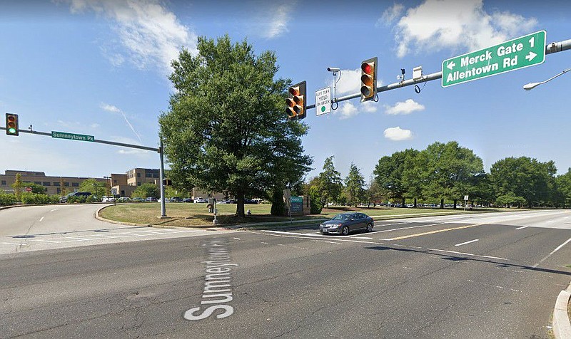 Intersection of Allentown Road and Sumneytown Pike in Upper Gwynedd. 