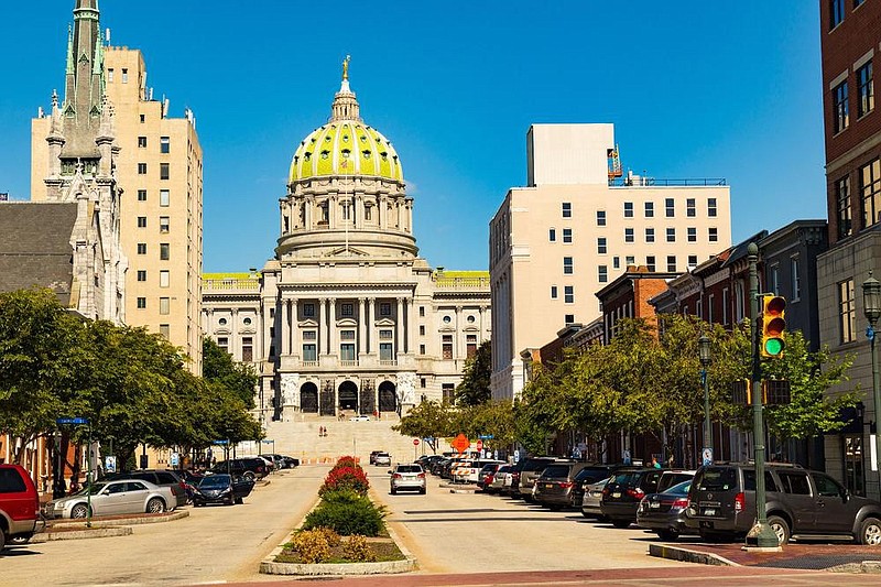 The Pennsylvania State Capitol in Harrisburg, Pennsylvania. 