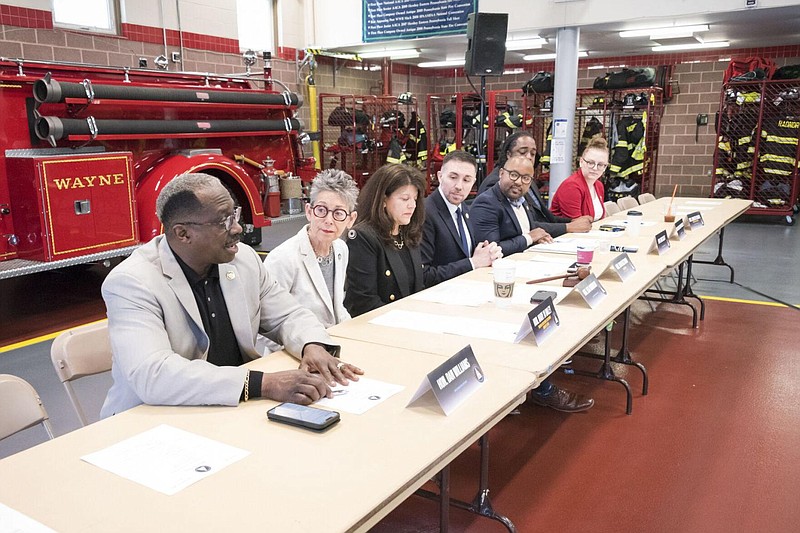 Members of the House Democratic Policy Meeting hear testimony about the problems within Pennsylvania's EMS system on May 5, 2023 at Radnor Fire Compan