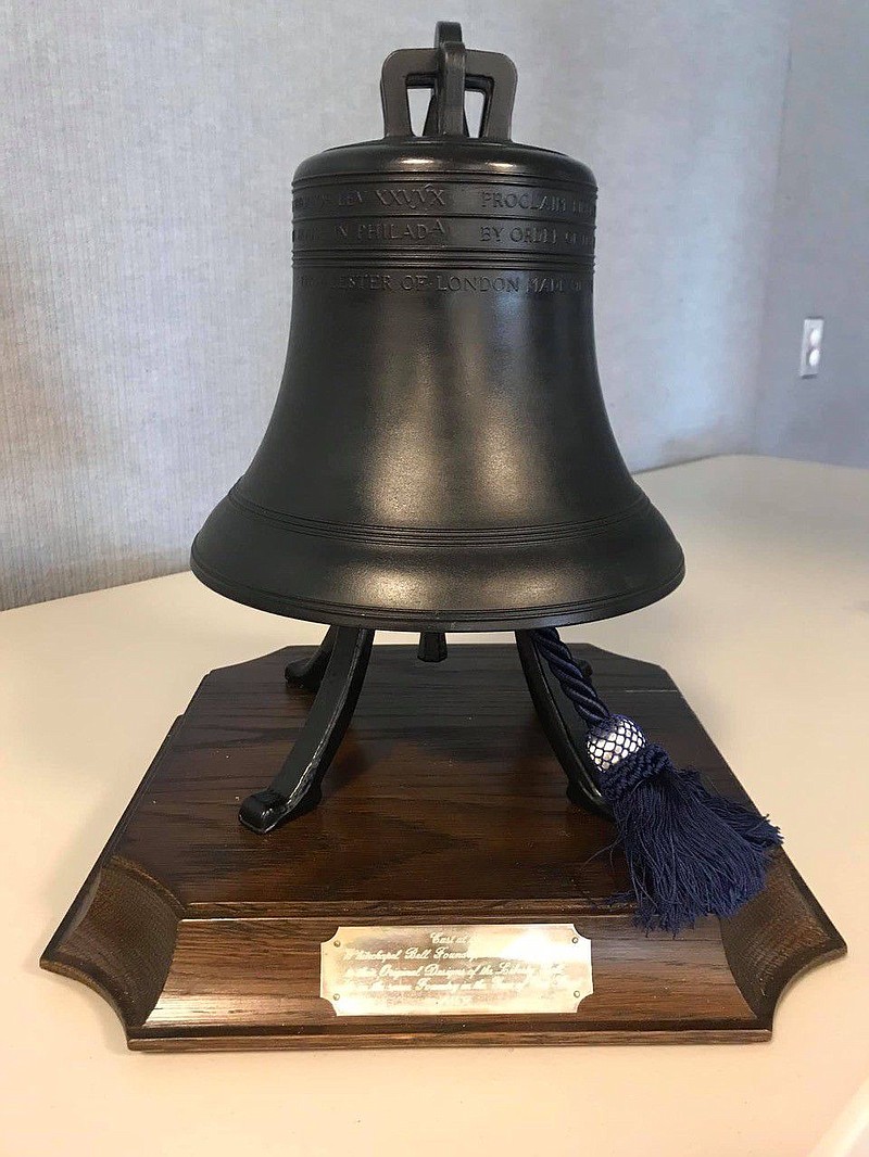 This small replica of the Liberty Bell will be rung at the Norristown ceremony by Towamencin DAR. The bell was cast at the same foundry as the nation’