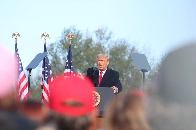 President Donald Trump speaking in Bucks County on October 31, 2020. 