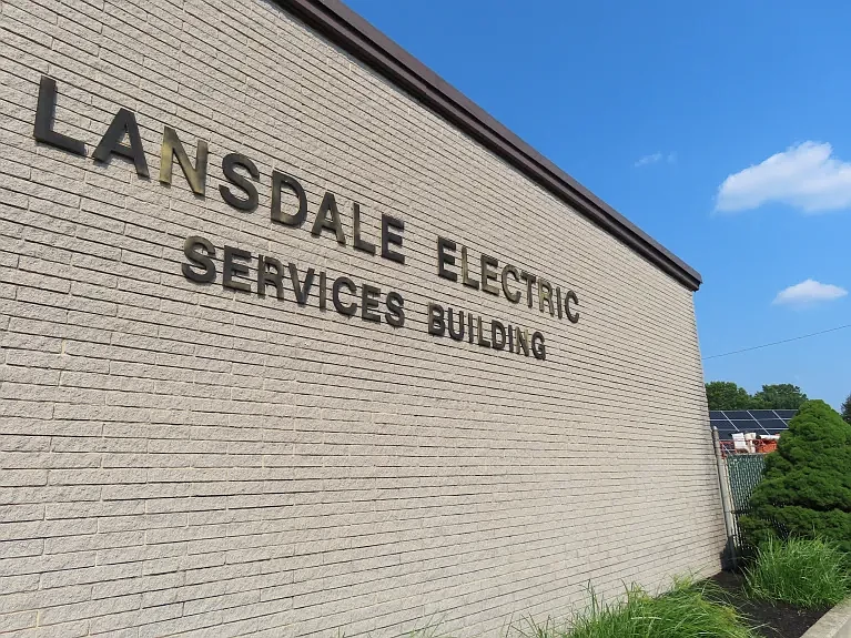 The Lansdale Electric Services Building on Ninth Street is seen in summer 2021. 