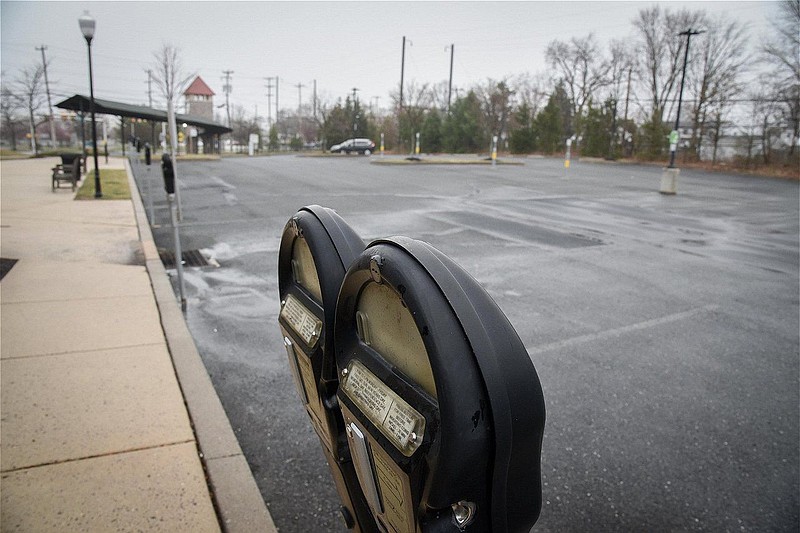 The surface parking lot at the Lansdale Train Station. 