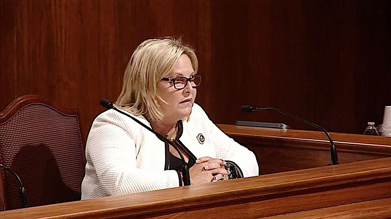 Pennsylvania state Sen. Judy Ward speaks Oct. 5, 2020, during a hearing of the Senate Education Committee. 