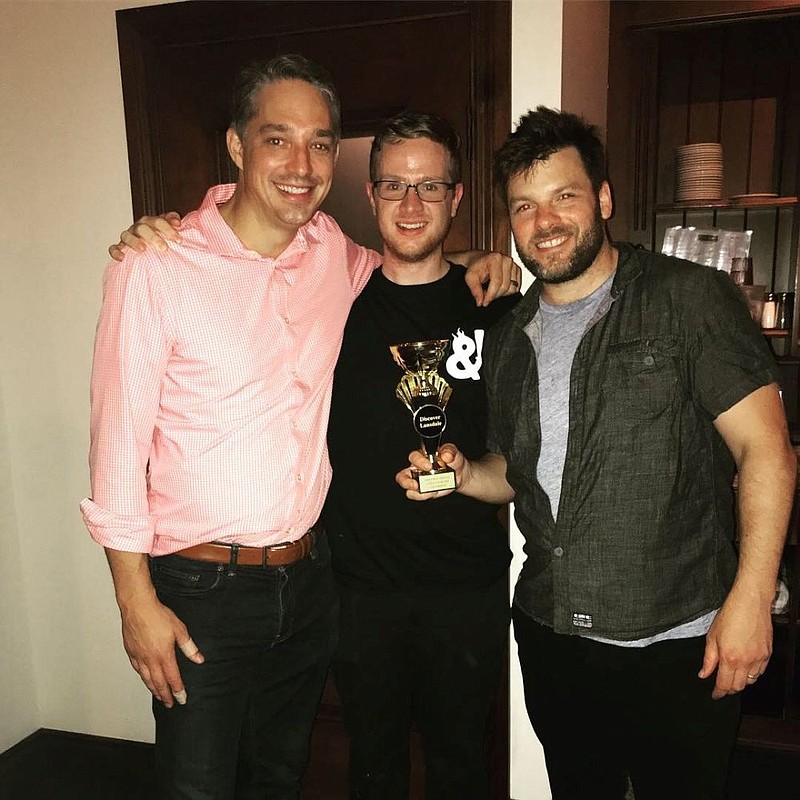 Stove and Tap owner Justin Weathers, left, with sous chef Stephen DiGregorio, center, and owner/head chef Joe Monnich, right. 