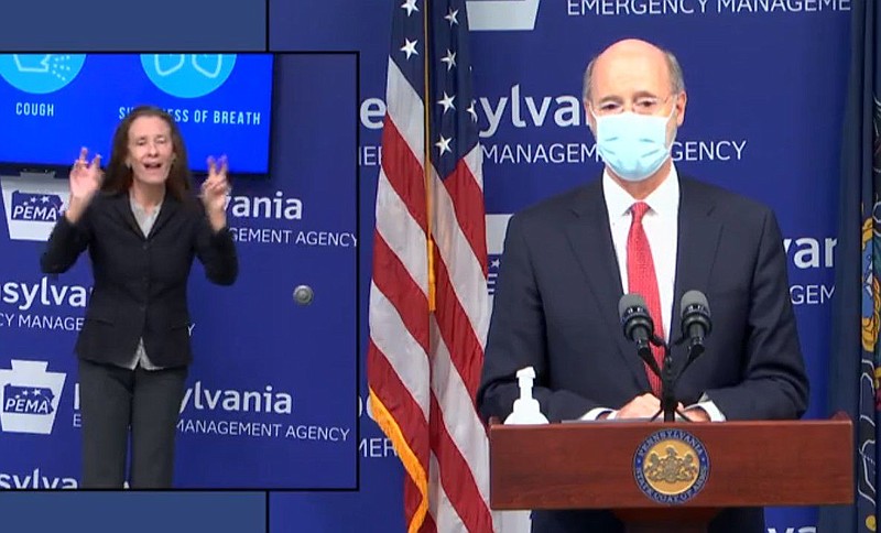 Pennsylvania Gov. Tom Wolf addresses the state during a press conference on Nov. 23. 