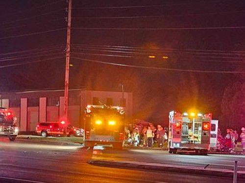 First responders at the scene of a fatal crash at the intersection of Bethlehem Pike and Bergey Road in Hatfield Township on May 17, 2023. 