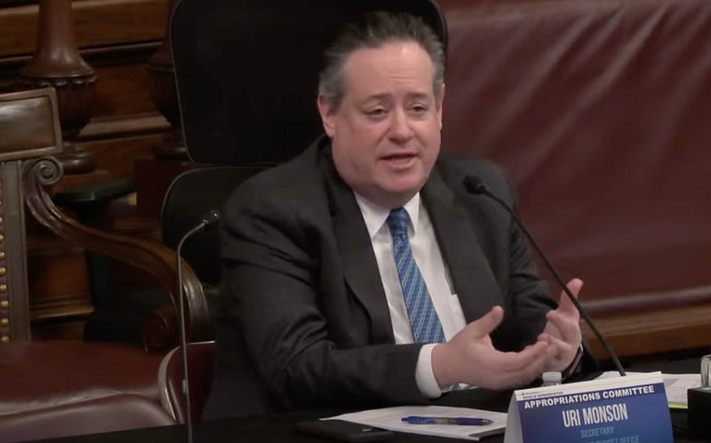 Pennsylvania Budget Secretary Uri Monson speaks during a House Appropriations Committee hearing on Thursday, March 7, 2024. 