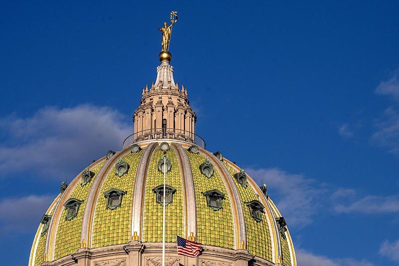 The dome of the Pennsylvania Capitol building in Harrisburg. 