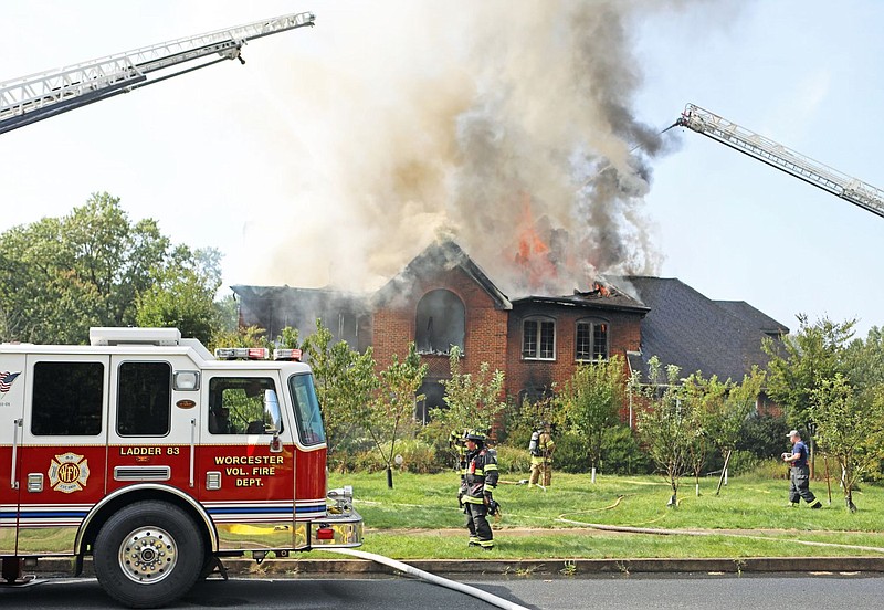 A fire destroyed a home along the 400 block of Carmichael Drive in Upper Gwynedd during the morning of Sept. 15. 