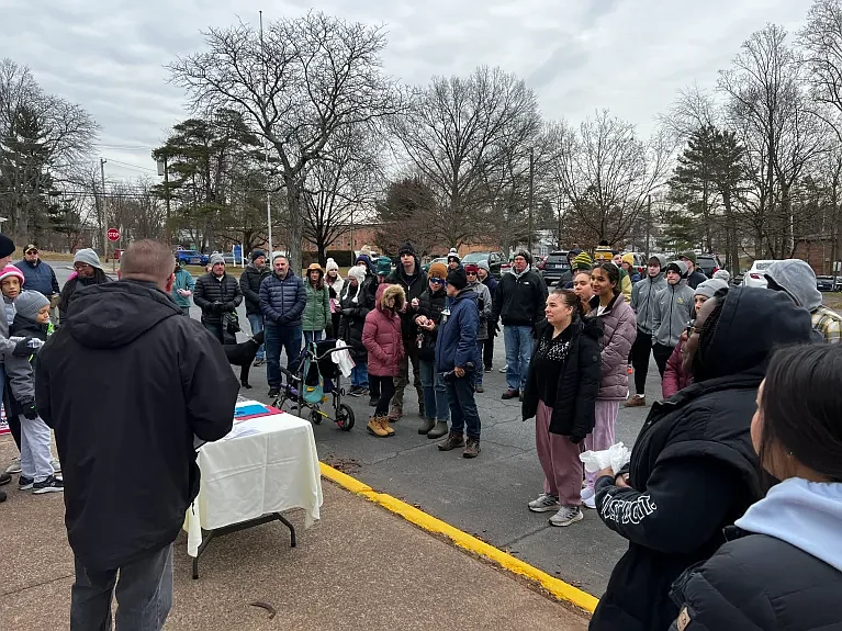 Volunteers gather on a cold morning in Whites Road Park, Lansdale, for a cleanup as part of MLK Day of Service. 