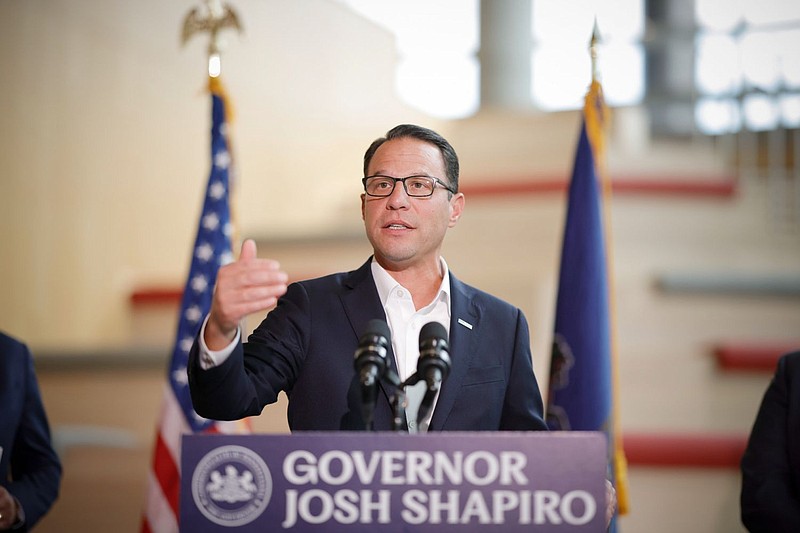 Gov. Josh Shapiro is seen in Pittsburgh, Pennsylvania. 