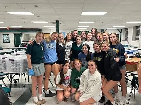 Members of the Lansdale Catholic High School girls volleyball team helped prepare over 700 meals for area seniors on Monday, Oct. 16 2023. 