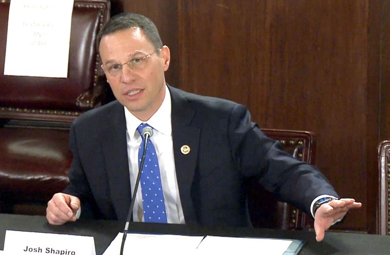 Pennsylvania Attorney General Josh Shapiro testifies Feb. 13, 2019, before the House Appropriations Committee. 