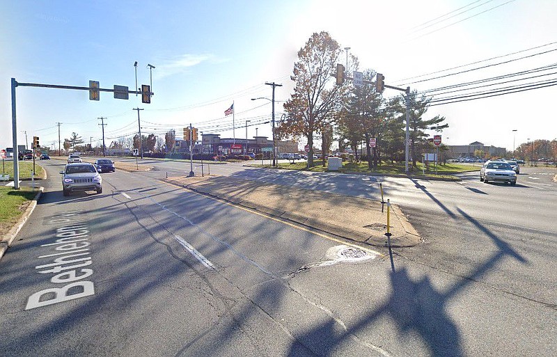 An access drive to Montgomery Mall off Bethlehem Pike. 