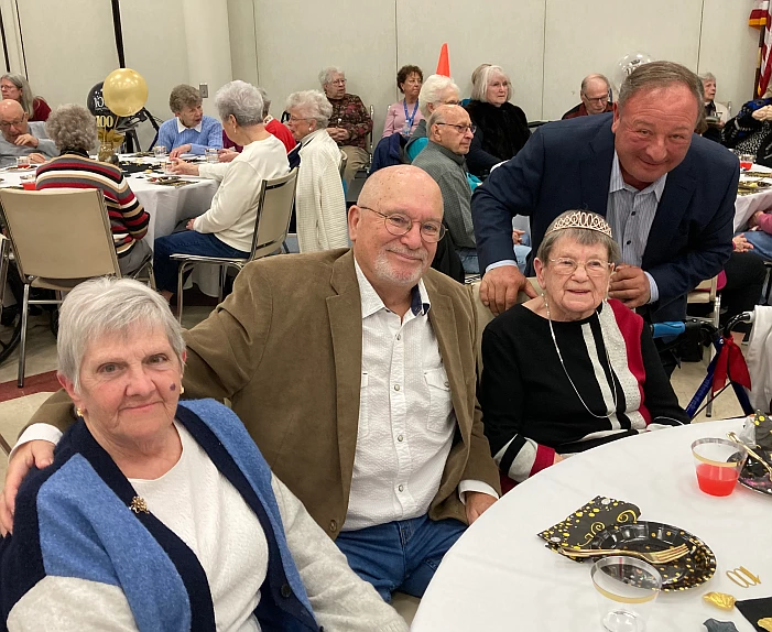 Peter Becker resident Nora Lyons (right) turned 100 in September. 