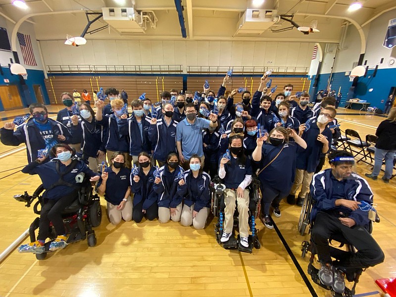 The North Penn High School Unified Bocce team after capturing a 3-1 win over Cheltenham on Feb. 4. 