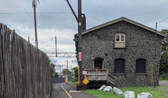 The Liberty Bell Trail as it passes behind the Freight House in Lansdale Borough. 