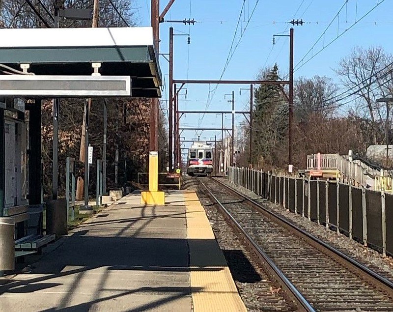 The train was stopped between the Pennbrook Train Station and the Septa crossing on Hancock Street in Lansdale during the afternoon of Dec. 20, 2022. 