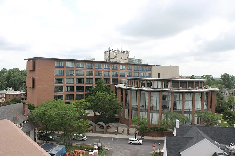 A view of the county administrative offices in Doylestown. 