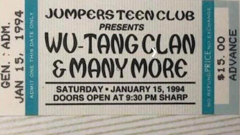 A ticket from the Jan. 15, 1994 show at Jumpers Teen Club on Welsh Road. 