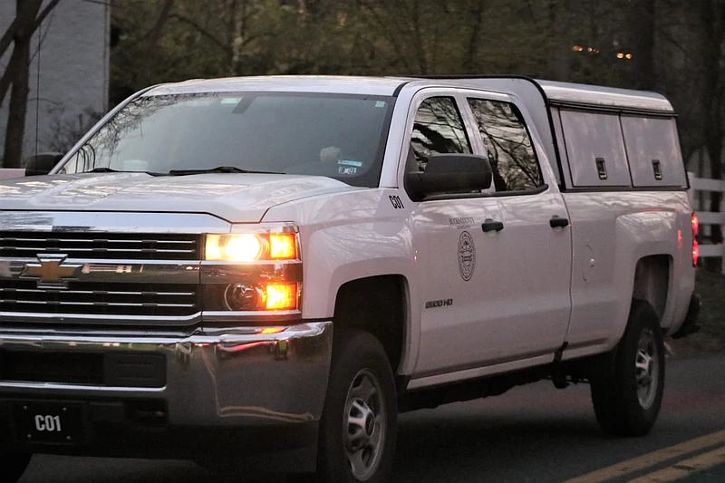 A Bucks County Coroner’s Office vehicle. File photo. 