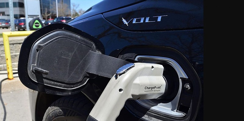 A Chargingpoint system powering a Chevy Volt. File photo. 