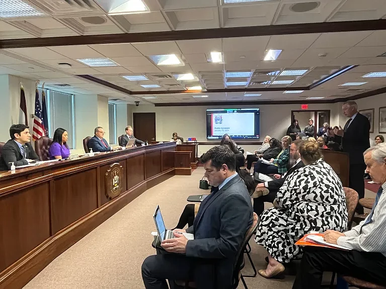 Montgomery County District Attorney Kevin Steele addresses Montgomery County Commissioners on Jan. 25, 2024 at a meeting in Norristown. 