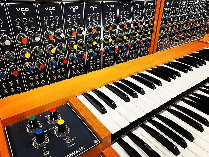 A vintage analog synth. 