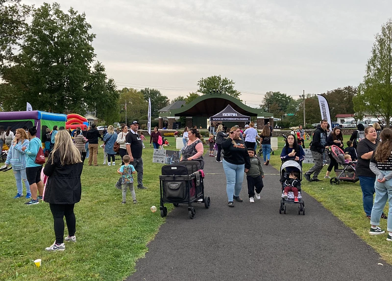 Souderton’s free Party in the Park event Friday evening drew a sizable crowd. 