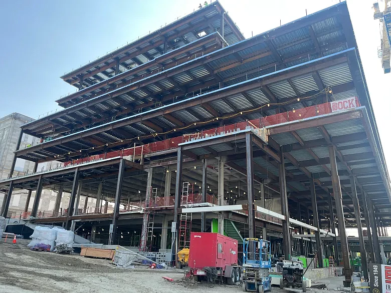 Work continues on the Montgomery County Justice Center construction site in downtown Norristown 