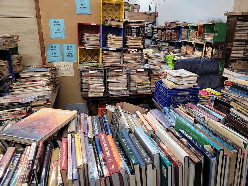 One of The Archive’s book and magazine sections, in its rear storeroom. 