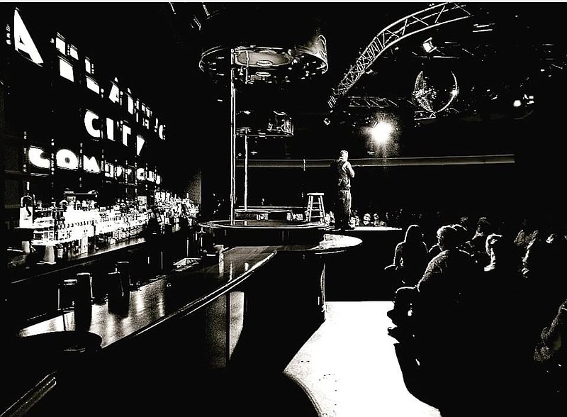 Buddy Harris performs on stage at the Atlantic City Comedy Club. 