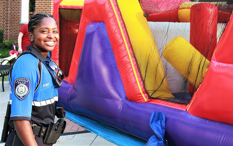 Officer Hazel Bundy as a rookie, during Lansdale Borough Police Department’s National Night Out event in August 2019. Bundy spent two years as a part-