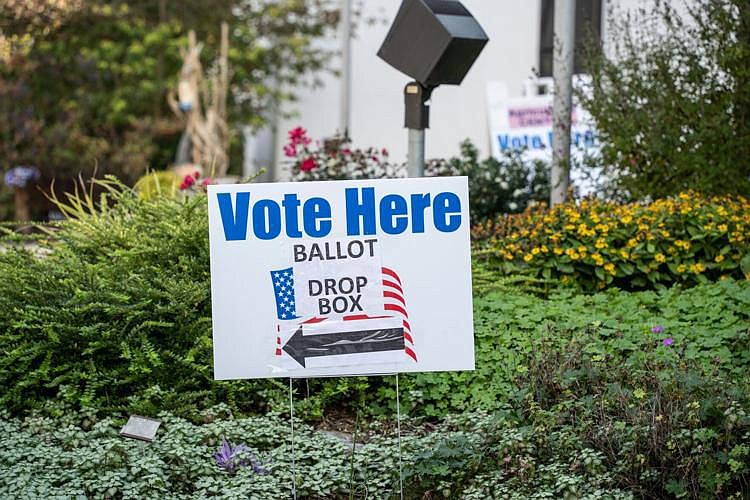 This is a mail-in drop off ballot box location at Berks County Agricultural, as seen Oct. 19, 2020. Legislators in Pennsylvania are likely to be asked