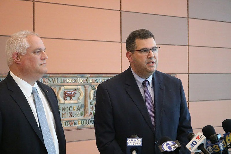 Prosecutor Gregg Shore with District Attorney Matt Weintraub in May 2018. 