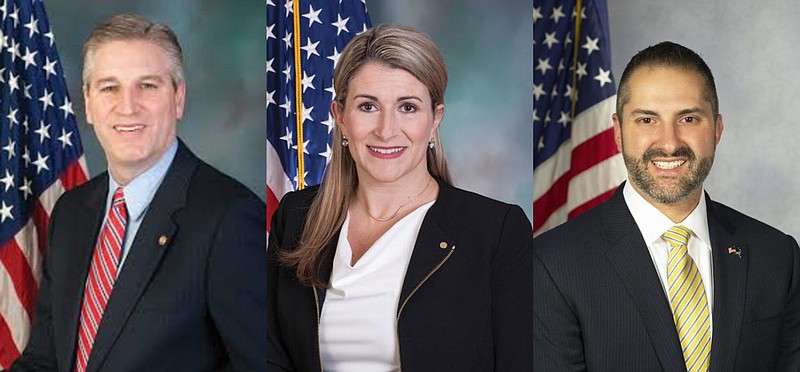 State Reps. Todd Stephens, left, Rosemary Brown, center, and Steve Malagari, right. 