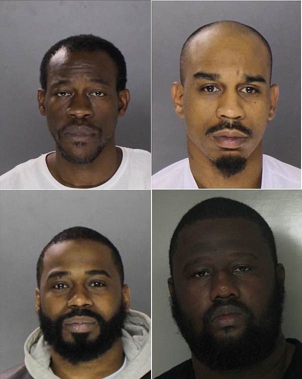 Henri Traore, 37, of Philadelphia (top left), Jermaine Rivera, 38, of Brooklyn, NY (top right), Mehblee Grant, 33, of Jamaica, NY (bottom left) and So